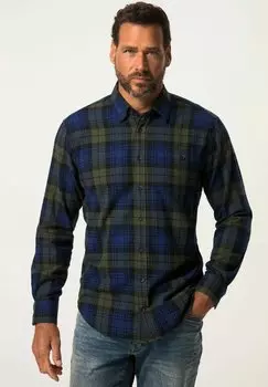 Рубашка KARO LANGARM, BUTTON DOWN KRAGEN MODERN FIT BIS 8 XL JP1880, цвет tiefblau