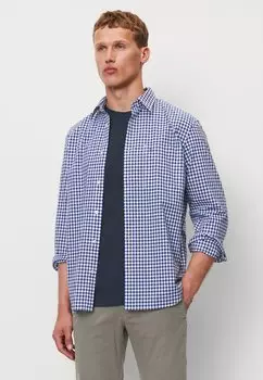 Рубашка KENT COLLAR LONG SLEEVES ONE RECTANGULAR CHEST POCKET ROUND HEM Marc O'Polo, цвет multi/total eclipse