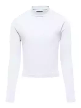 Рубашка KIDS ONLY с длинными рукавами "KOGLINEA LIFE L/S SHORT TOP JRS", белый