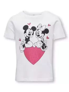 Рубашка KIDS ONLY с короткими рукавами "KOGMICKEY LIFE REG S/S VALTIN TOP", белый