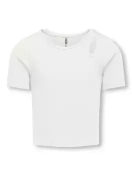 Рубашка KIDS ONLY с короткими рукавами "KOGNESSA S/S CUT OUT TOP BOX JRS NOOS", цвет Cloud Dancer