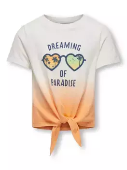 Рубашка KIDS ONLY с короткими рукавами "KOGNINA S/S REG KNOT TOP CS JRS", цвет Cloud Dancer