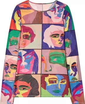 Рубашка KidSuper Faces Printed Mesh 'Blue', синий