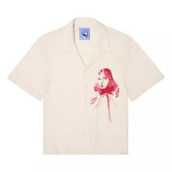 Рубашка KidSuper Lace Girl Painting Shirt 'Cream', кремовый
