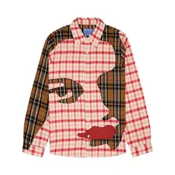 Рубашка KidSuper Patchwork Face Flannel Shirt 'Red', красный