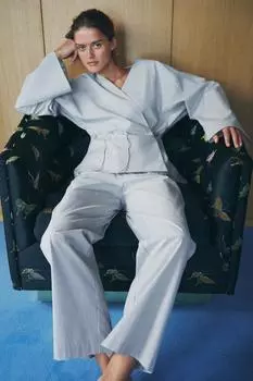 Рубашка- кимоно в полоску ZARA, цвет striped