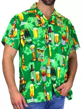 Рубашка King Kameha Beerbottle, зеленый