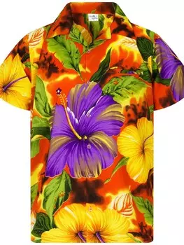 Рубашка King Kameha Big Flower, оранжевый