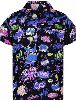Рубашка King Kameha Boom Bang, фиолетовый