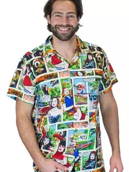 Рубашка King Kameha Comic, разноцветный