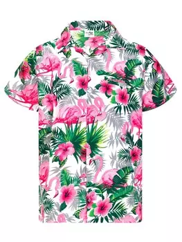 Рубашка King Kameha Flamingo Flowers, белый