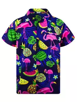 Рубашка King Kameha Flamingo Melon, синий