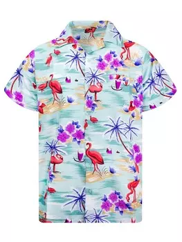 Рубашка King Kameha Flamingos, зеленый