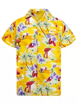Рубашка King Kameha Flamingos, желтый