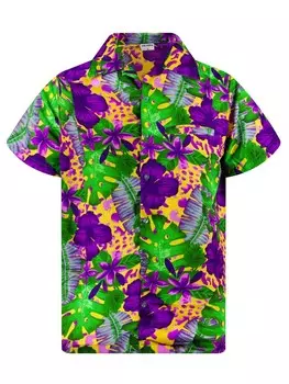 Рубашка King Kameha Green Purple Flower, оранжевый