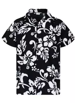 Рубашка King Kameha Hibiscus, черный