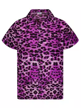 Рубашка King Kameha Leopard, фиолетовый
