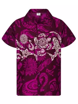 Рубашка King Kameha Maori Chest, фиолетовый
