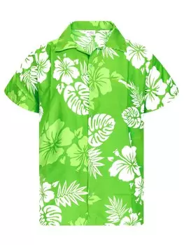 Рубашка King Kameha Mono Hibiscus, зеленый
