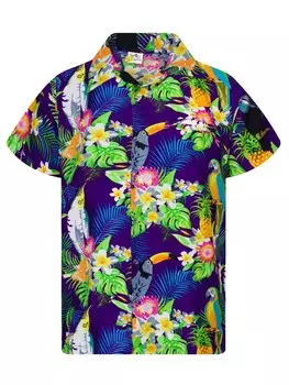 Рубашка King Kameha Parrot Cockatoo, фиолетовый