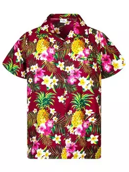 Рубашка King Kameha Pineapple Flowers, красный