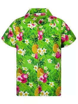Рубашка King Kameha Pineapple Flowers, зеленый