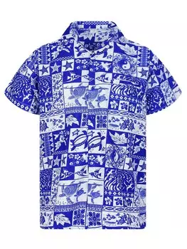 Рубашка King Kameha Puzzle, синий