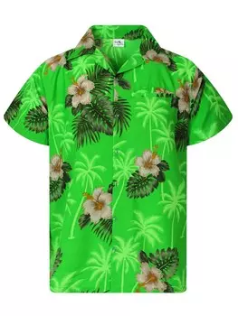 Рубашка King Kameha Small Flower, зеленый