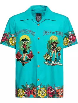 Рубашка King Kerosin, бирюзовый