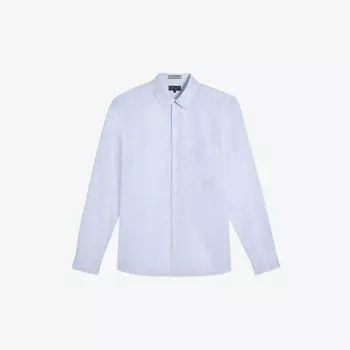 Рубашка Kingwel с длинными рукавами из льна и хлопка Ted Baker, синий