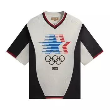 Рубашка Kith Olympics Heritage Mesh Darin Warm Up Shirt 'Silk', белый