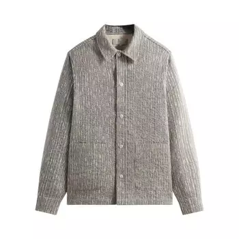 Рубашка Kith Slub Boucle Boxy Collared Overshirt, серый