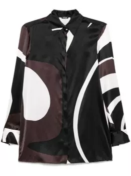 Рубашка Kiton с абстрактным принтом, коричневый