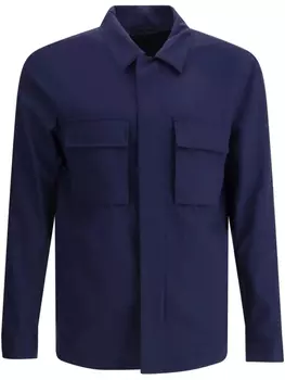 Рубашка Kiton с накладным карманом, синий