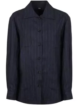 Рубашка Kiton в тонкую полоску, синий