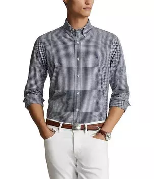 Рубашка классического кроя из эластичного поплина Polo Ralph Lauren Big & Tall с длинными рукавами, синий