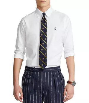 Рубашка классического кроя из эластичной оксфордской ткани Polo Ralph Lauren с длинными рукавами, белый