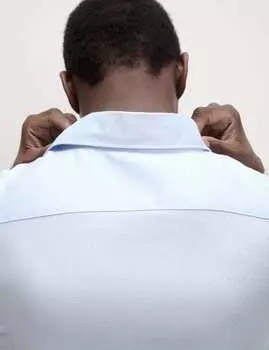 Рубашка классического кроя из чистого хлопка Dobby Spot Marks & Spencer, синий