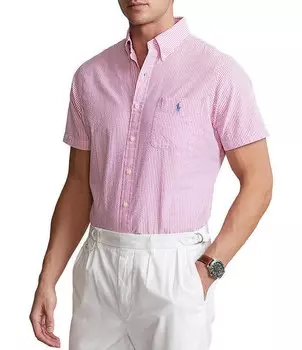 Рубашка классического кроя из хлопчатобумажной ткани Polo Ralph Lauren RL Prepster с короткими рукавами, розовый