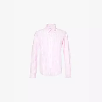 Рубашка классического кроя из хлопкового поплина с полосатым узором Sporty & Rich, белый