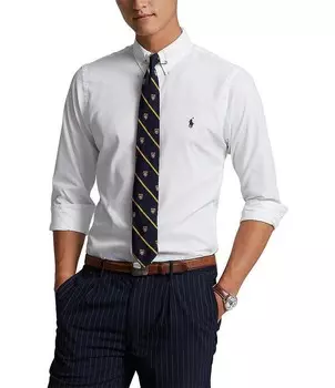 Рубашка классического кроя Polo Ralph Lauren из тканой ткани из эластичного твила с длинными рукавами, белый
