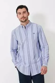 Рубашка классического кроя с длинными рукавами и полосками Crew Clothing Crew Clothing Company, синий