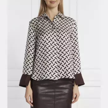 Рубашка классического кроя с каменным узором Max Mara, коричневый