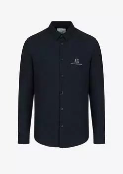 Рубашка классического кроя с логотипом Icon Armani Exchange, синий