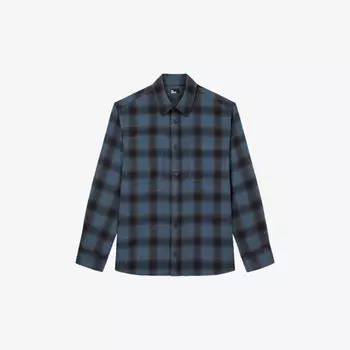 Рубашка классического кроя в клетку из эластичной ткани The Kooples, черный
