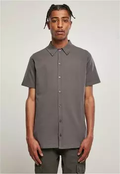Рубашка KNITTED SHIRT Urban Classics, темно-серый