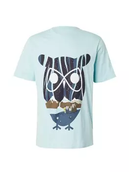 Рубашка KnowledgeCotton Apparel Mountain Owl, цвет Aqua/Dark blue