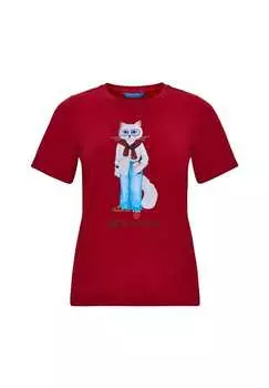 Рубашка кофейный кот Cat By Manii'Ta Lacitta, красный