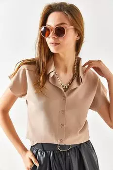 Рубашка - Коричневая - Классический крой Olalook, коричневый