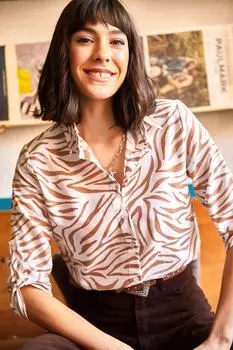 Рубашка - Коричневая - Классический крой Olalook, коричневый